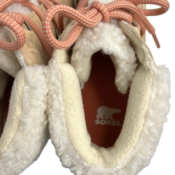 Sorel Evie Cozy Lace Wedge Boot Ceramic Paradox Pink Size 10 NEW - Picture 13 of 15